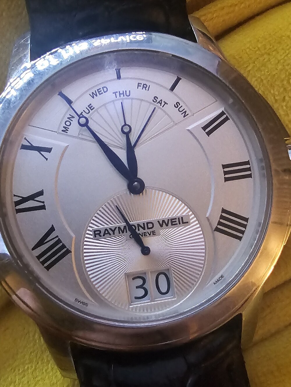 Raymond Weil Silver Dial Watch with Black Leather Strap - Picture 12 of 16